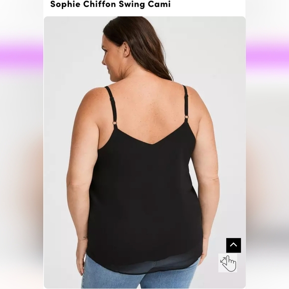 Torrid Sophie Chiffon Swing Cami Size 1x Black NWOT - Picture 5 of 8